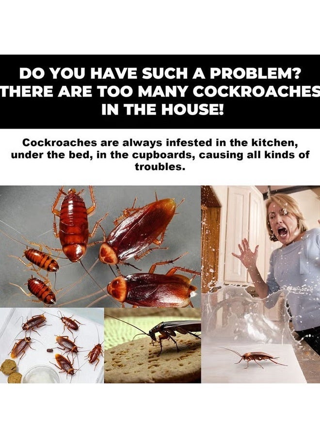 8 قطع من محطات طعم الصراصير الكبيرة، مبيد صراصير سريع المفعول يقضي على العش، حل لمكافحة الآفات عديم الرائحة ومقاوم للأطفال للاستخدام المنزلي في المطبخ والحمام والاستخدام التجاري - Image 2